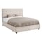 Monarch Specialties Bed, Queen Size, Platform, Bedroom, Frame, Upholstered, Linen Look, Wood Legs, Beige, Black I 6021Q - alternate 1